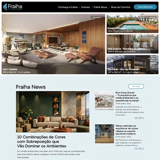 Fraiha Incorporadora lança novo site com inovação em experiência digital